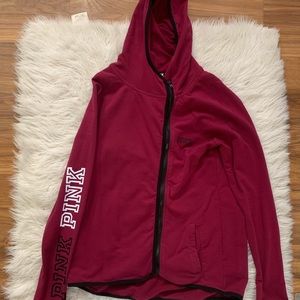 Pink side zipper hoodie